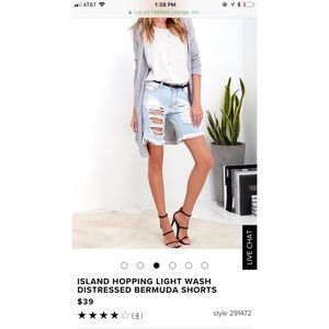 Lulus Distressed Bermuda Shorts Jeans
